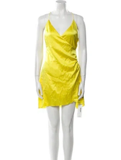 Pre-owned Ser.o.ya Silk Mini Dress In Yellow