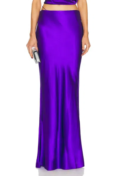 Ser.o.ya Silvana Silk Maxi Skirt In Violet Indigo In Blue