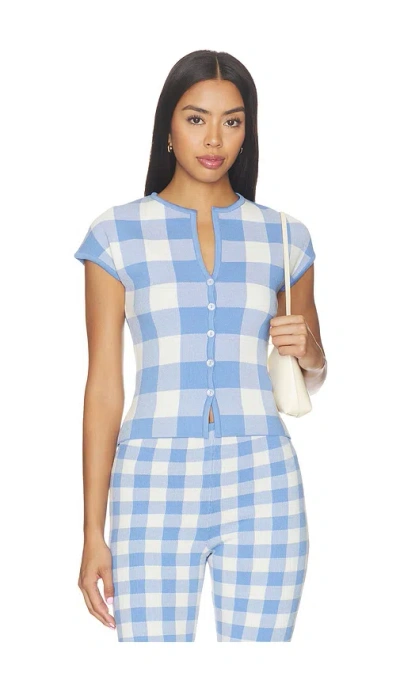 Ser.o.ya Sorel Top In Coastal Blue Gingham