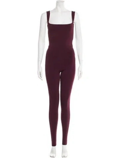 Pre-owned Ser.o.ya Square Neckline Jumpsuit In Burgundy