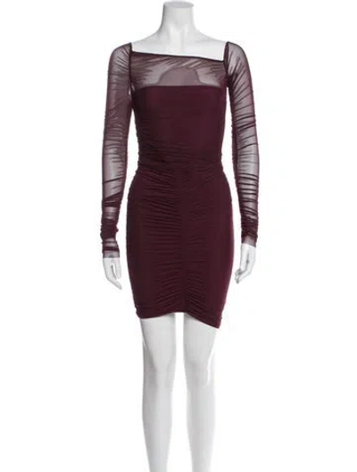 Pre-owned Ser.o.ya Square Neckline Long Dress In Burgundy