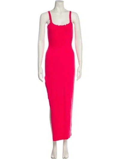 Pre-owned Ser.o.ya Square Neckline Long Dress In Red