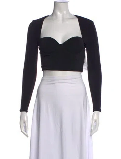 Pre-owned Ser.o.ya Square Neckline Long Sleeve Crop Top W/ Tags In Blue