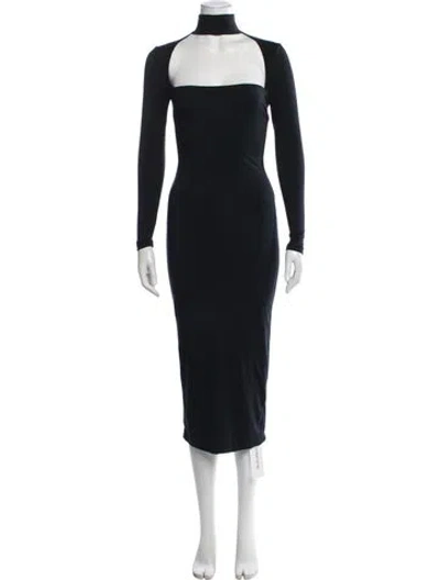 Pre-owned Ser.o.ya Square Neckline Midi Length Dress In Black