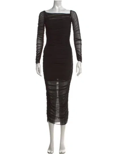 Pre-owned Ser.o.ya Square Neckline Midi Length Dress In Black