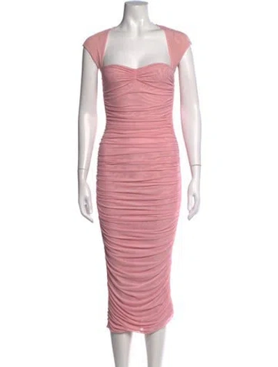 Pre-owned Ser.o.ya Square Neckline Midi Length Dress In Pink