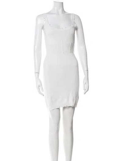 Pre-owned Ser.o.ya Square Neckline Mini Dress In Neutral