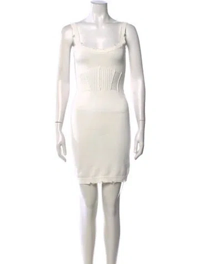 Pre-owned Ser.o.ya Square Neckline Mini Dress In Neutral