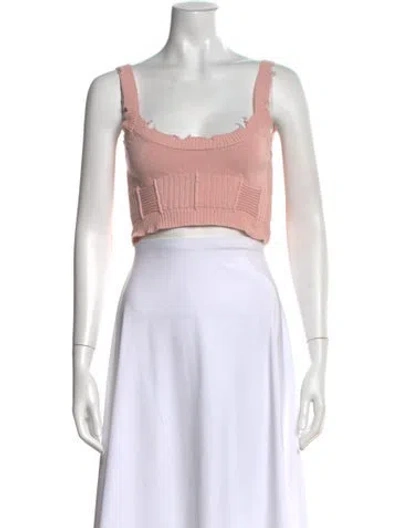 Pre-owned Ser.o.ya Square Neckline Sleeveless Crop Top In Pink