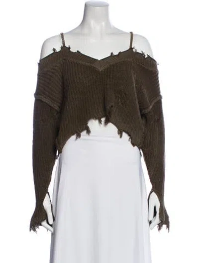 Pre-owned Ser.o.ya Square Neckline Sweater In Green