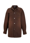 Ser.o.ya Storme Relaxed Shacket In Vintage Brown