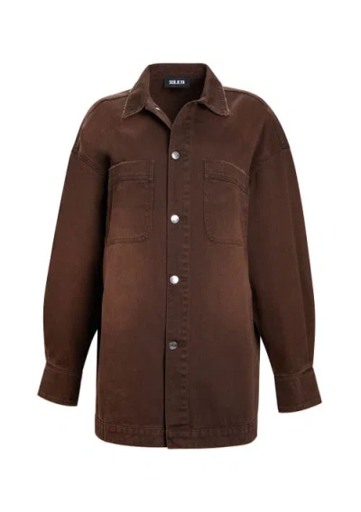 Ser.o.ya Storme Relaxed Shacket In Vintage Brown