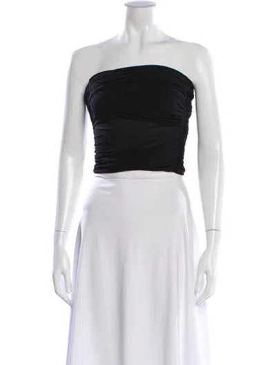 Pre-owned Ser.o.ya Strapless Crop Top In Black