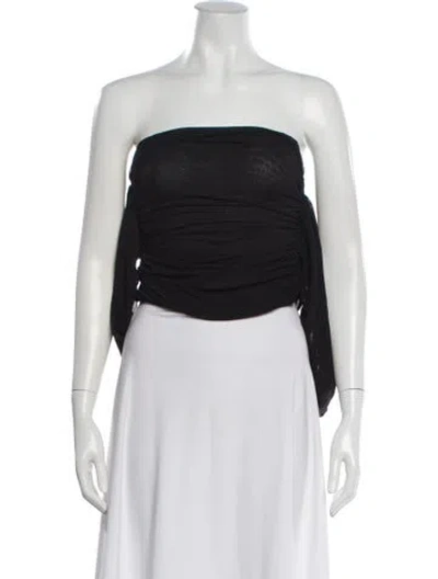 Pre-owned Ser.o.ya Strapless Crop Top In Black