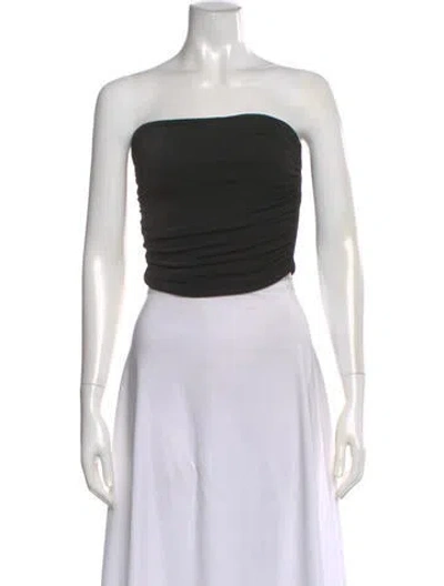 Pre-owned Ser.o.ya Strapless Crop Top In Black