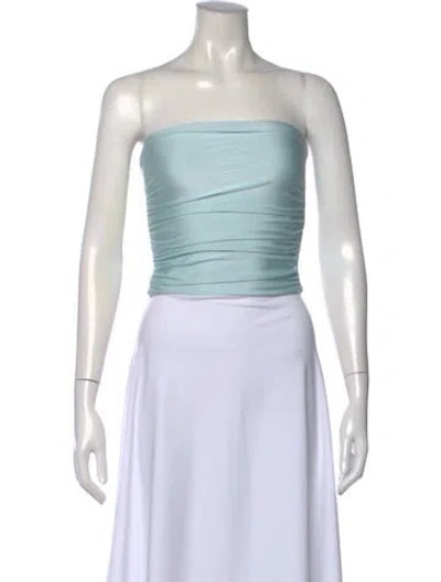 Pre-owned Ser.o.ya Strapless Crop Top In Blue