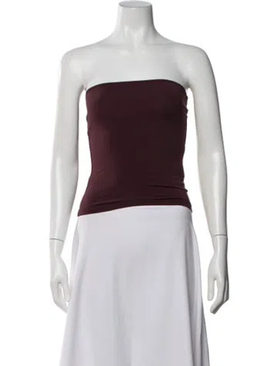 Pre-owned Ser.o.ya Strapless Crop Top In Burgundy