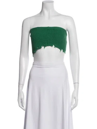 Pre-owned Ser.o.ya Strapless Crop Top In Green