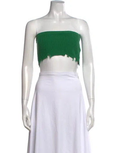 Pre-owned Ser.o.ya Strapless Crop Top In Green