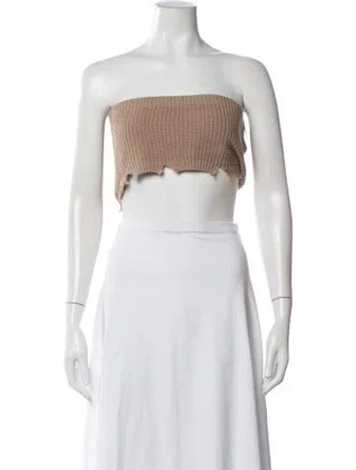 Pre-owned Ser.o.ya Strapless Crop Top In Neutrals