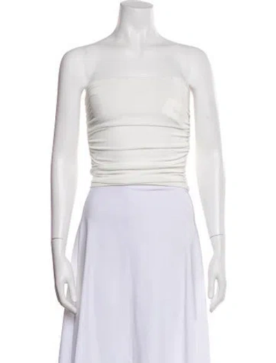 Pre-owned Ser.o.ya Strapless Crop Top In White