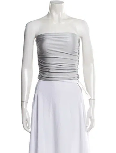 Pre-owned Ser.o.ya Strapless Crop Top In White