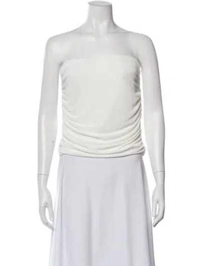 Pre-owned Ser.o.ya Strapless Crop Top In White