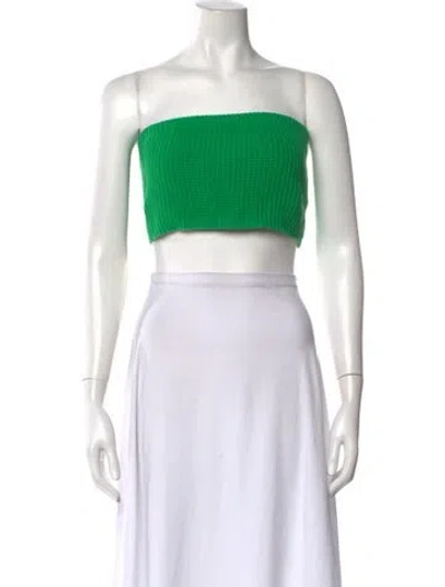 Pre-owned Ser.o.ya Strapless Crop Top In White