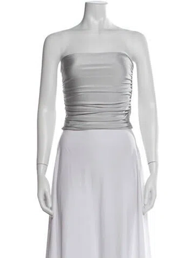 Pre-owned Ser.o.ya Strapless Crop Top In White