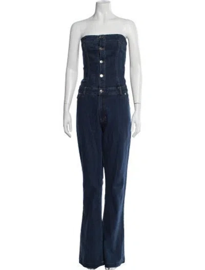Pre-owned Ser.o.ya Strapless Jumpsuit In Blue