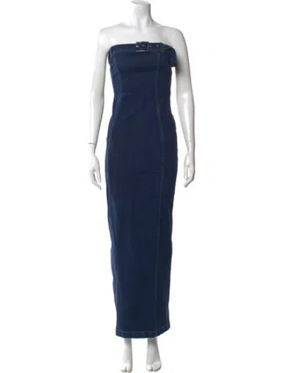 Pre-owned Ser.o.ya Strapless Long Dress In Blue