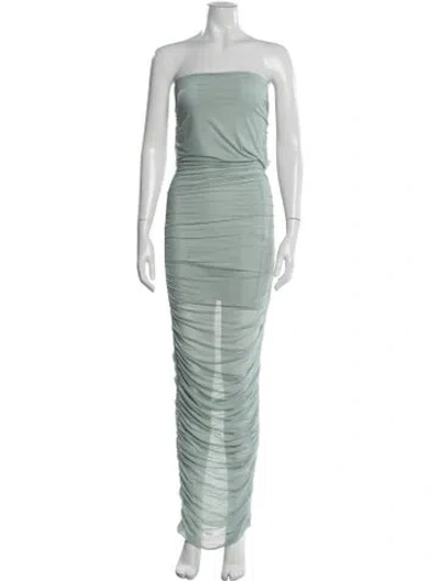 Pre-owned Ser.o.ya Strapless Long Dress In Green