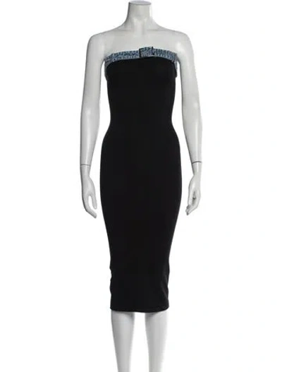 Pre-owned Ser.o.ya Strapless Midi Length Dress In Black