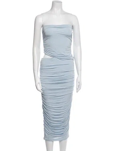 Pre-owned Ser.o.ya Strapless Midi Length Dress In Blue