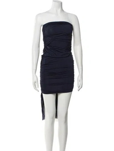 Pre-owned Ser.o.ya Strapless Midi Length Dress In Blue