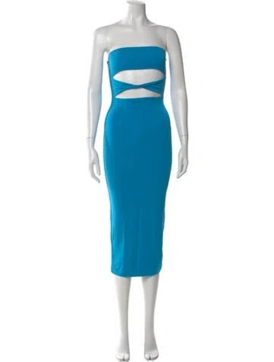 Pre-owned Ser.o.ya Strapless Midi Length Dress In Blue