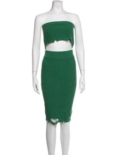 Pre-owned Ser.o.ya Strapless Midi Length Dress In Green