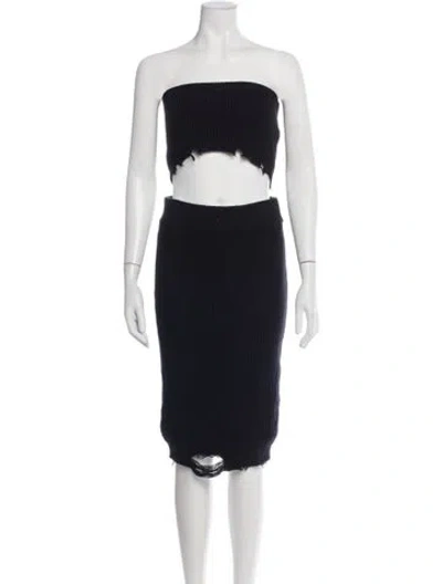 Pre-owned Ser.o.ya Strapless Midi Length Dress W/ Tags In Blue