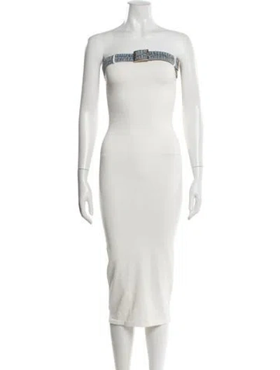 Pre-owned Ser.o.ya Strapless Midi Length Dress W/ Tags In Neutral