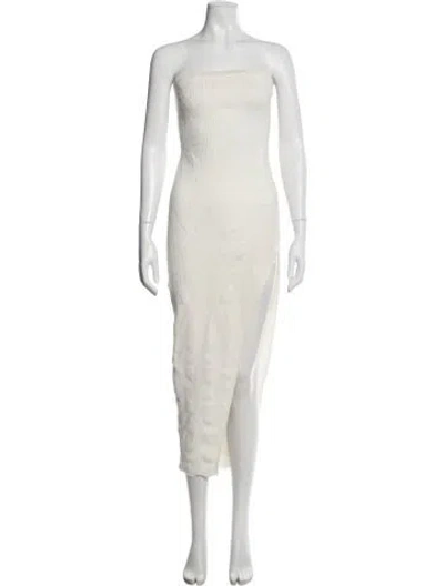 Pre-owned Ser.o.ya Strapless Midi Length Dress In White