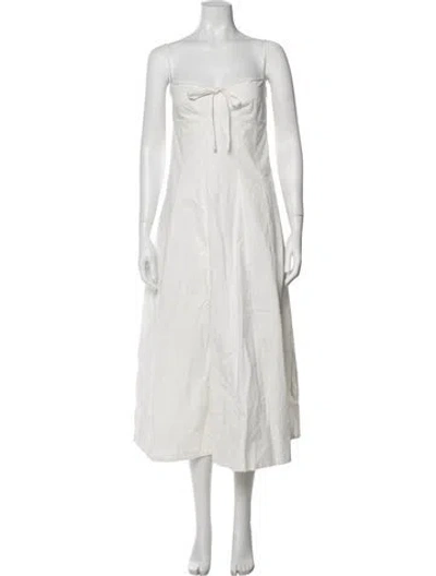 Pre-owned Ser.o.ya Strapless Midi Length Dress In White