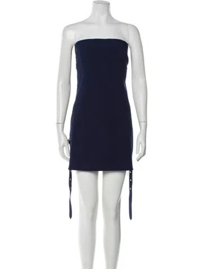 Pre-owned Ser.o.ya Strapless Mini Dress In Blue
