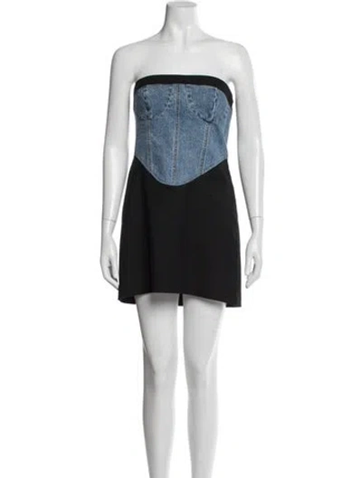 Pre-owned Ser.o.ya Strapless Mini Dress In Blue