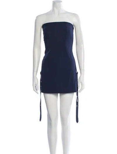 Pre-owned Ser.o.ya Strapless Mini Dress In Blue