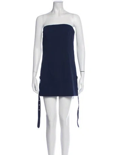 Pre-owned Ser.o.ya Strapless Mini Dress In Blue