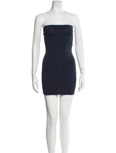 Pre-owned Ser.o.ya Strapless Mini Dress In Blue
