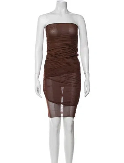 Pre-owned Ser.o.ya Strapless Mini Dress In Brown