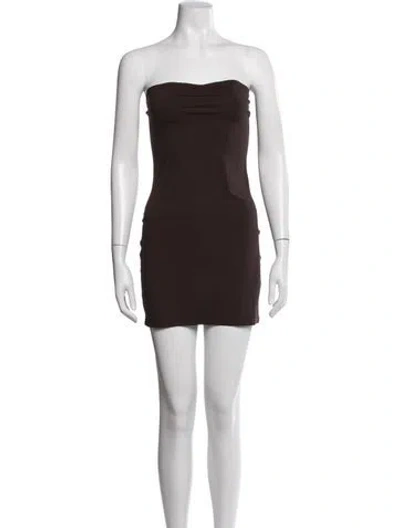 Pre-owned Ser.o.ya Strapless Mini Dress In Brown