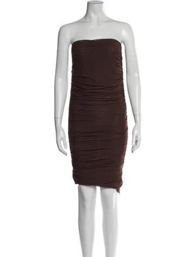 Pre-owned Ser.o.ya Strapless Mini Dress In Brown