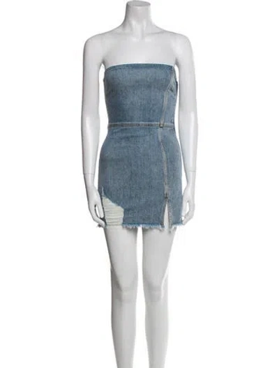Pre-owned Ser.o.ya Strapless Mini Dress W/ Tags In Blue